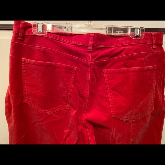 Talbots Red Crushed Velvet Pants - Picture 6 of 6